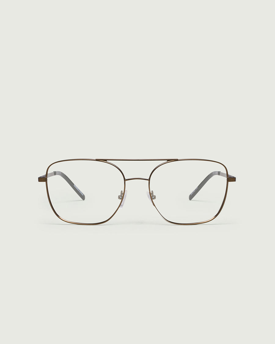 Bruno Eyeglasses pilot brown metal front