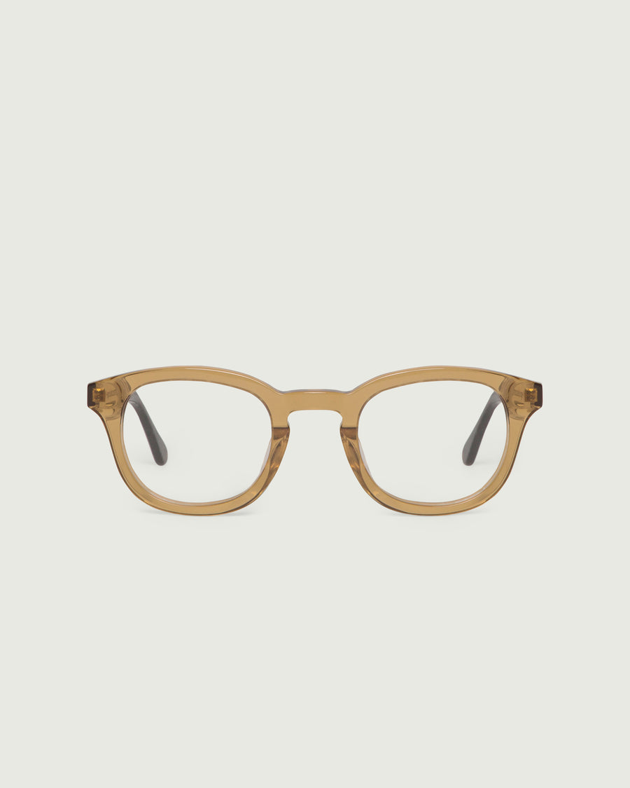 Atticus Eyeglasses round brown acetate front