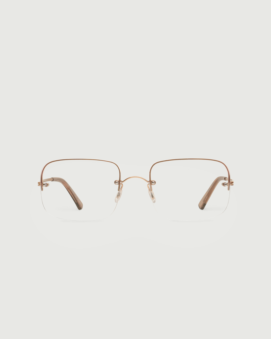 Linda Eyeglasses rectangle brown metal front