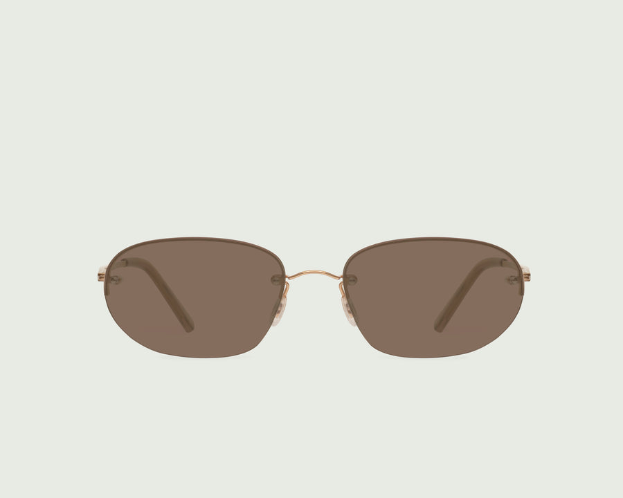 Lori Sunglasses Oval Tan recycled polyester front
