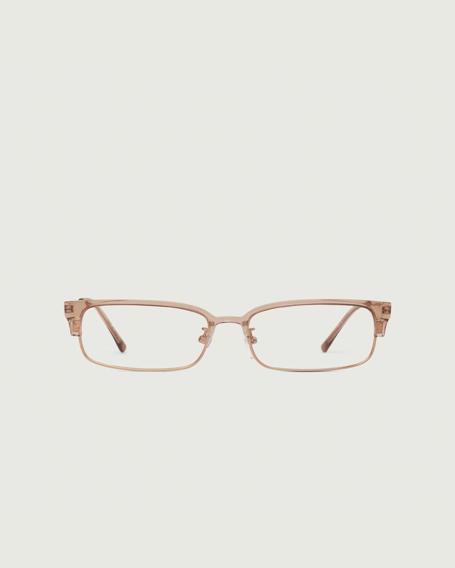 Carson Eyeglasses rectangle Brown castor seed front