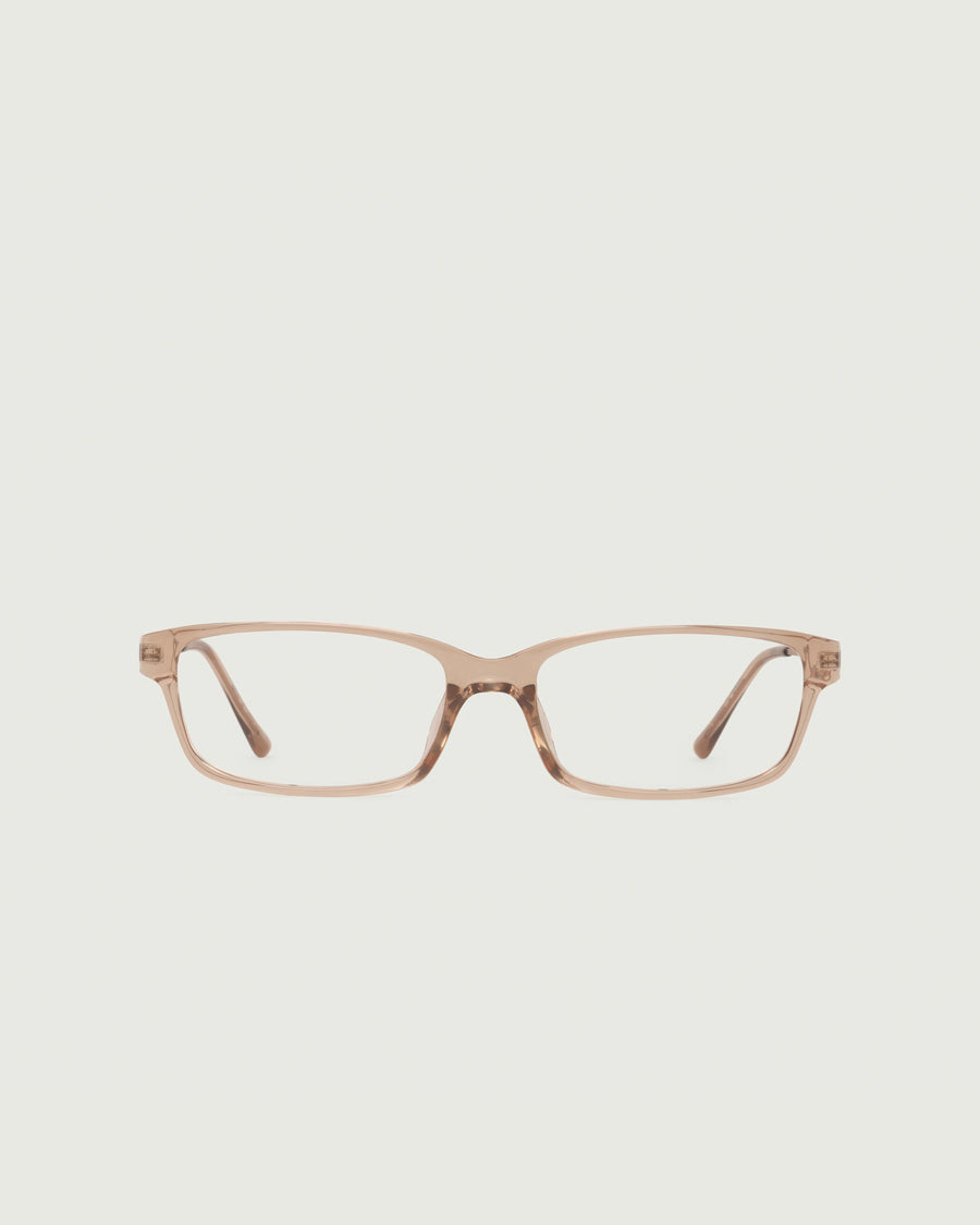 Jones Eyeglasses rectangle Brown castor seed front