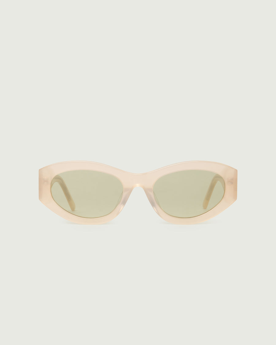 Alba Sunglasses cateye white acetate front