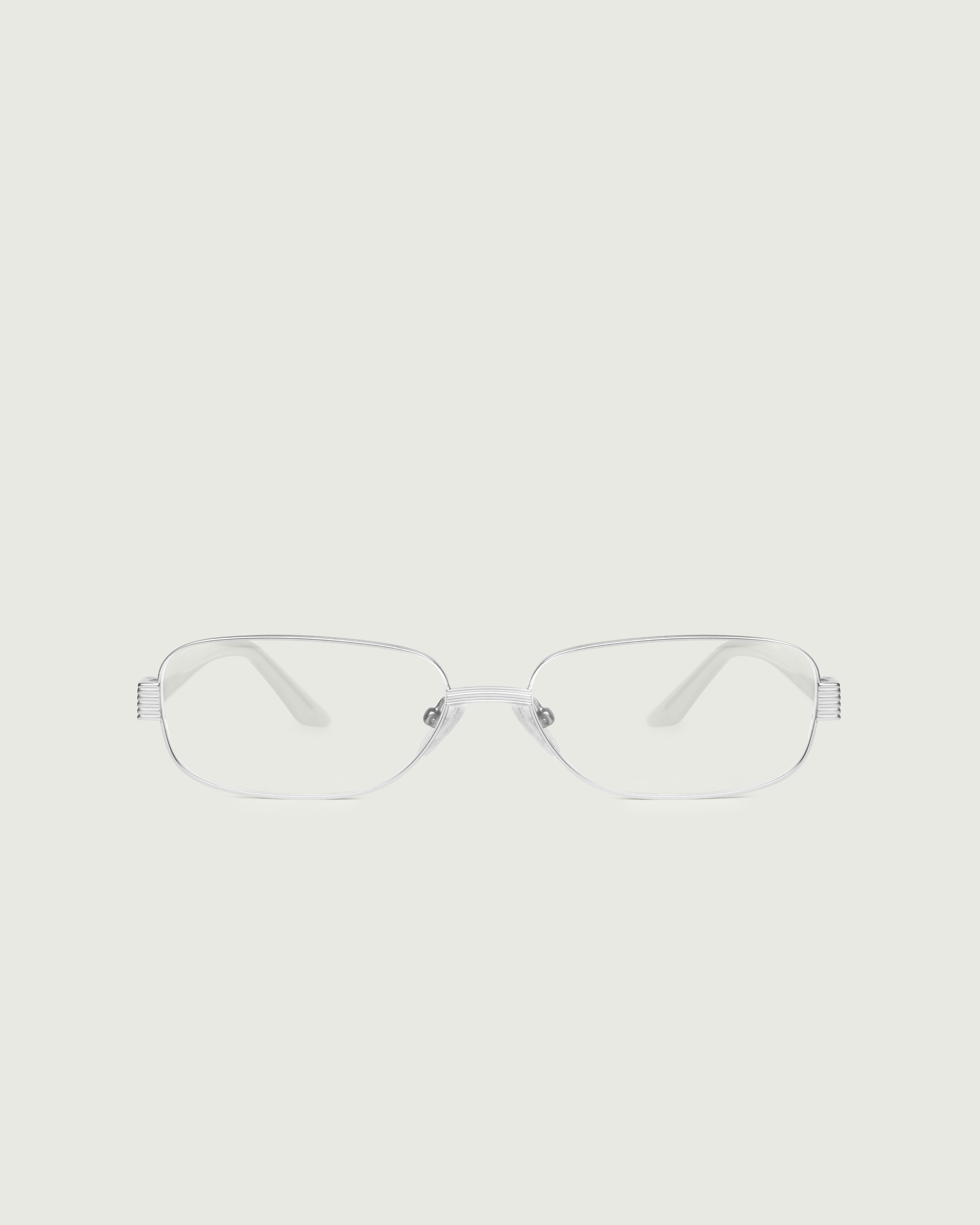 Silver::Andy Eyeglasses rectangle silver metal front