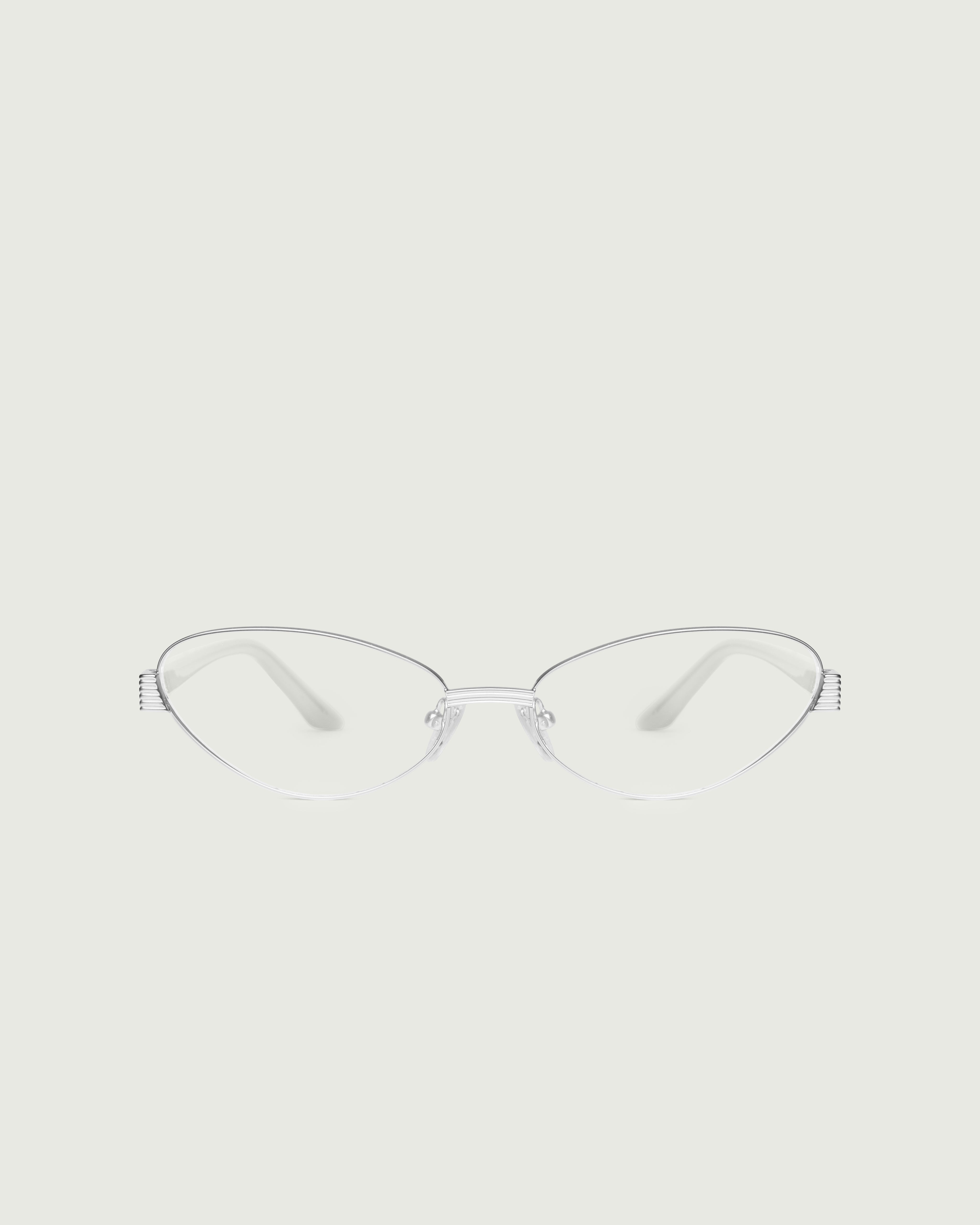 Silver::Kitty Eyeglasses cateye silver metal front