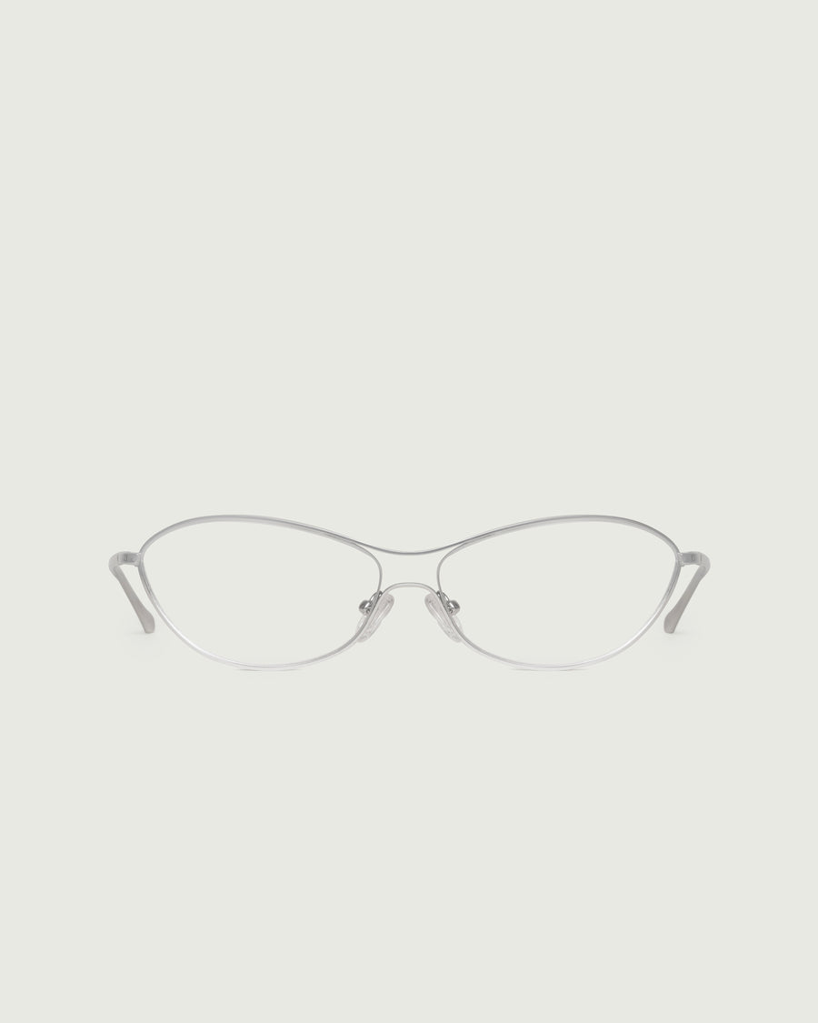 Nova Eyeglasses pilot silver metal front