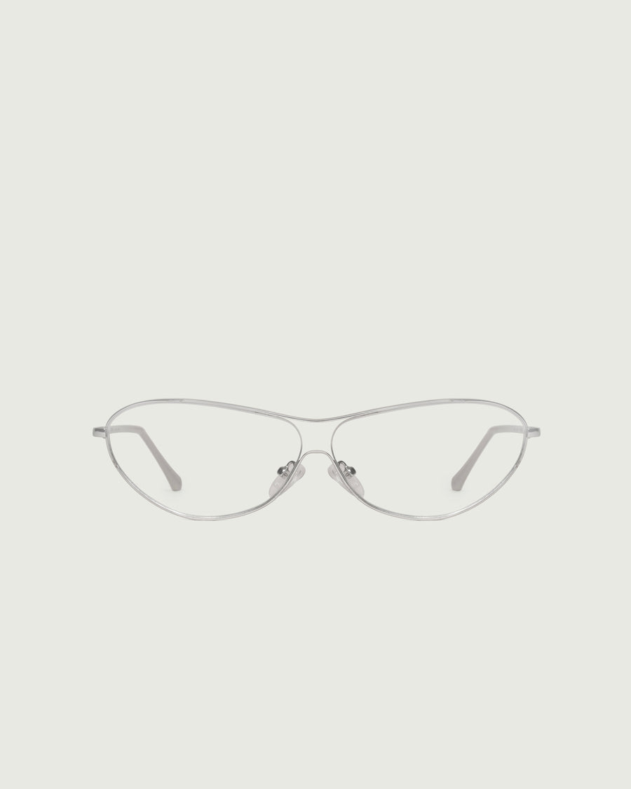 Nova Eyeglasses pilot silver metal front