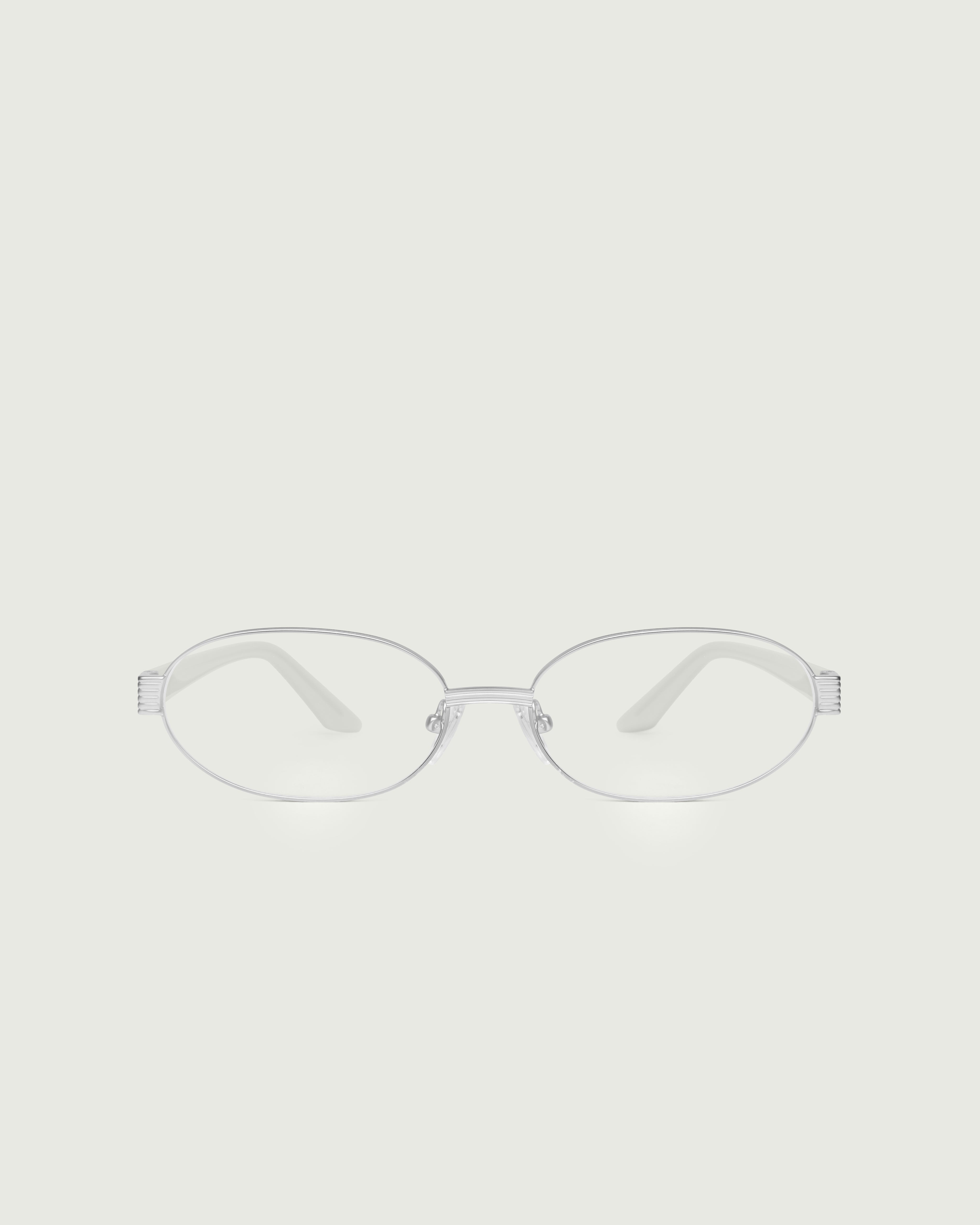 Silver::Penny Eyeglasses oval silver metal front