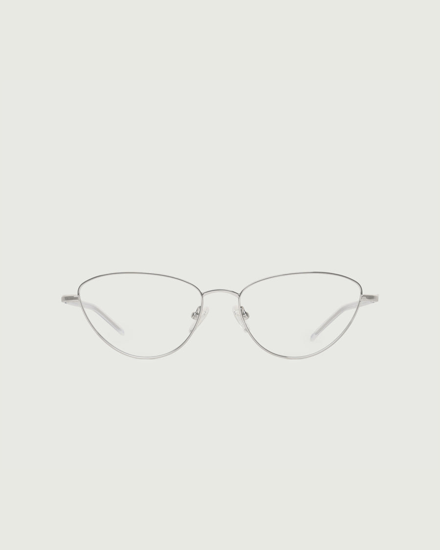 Phoebe Eyeglasses cateye gray metal front