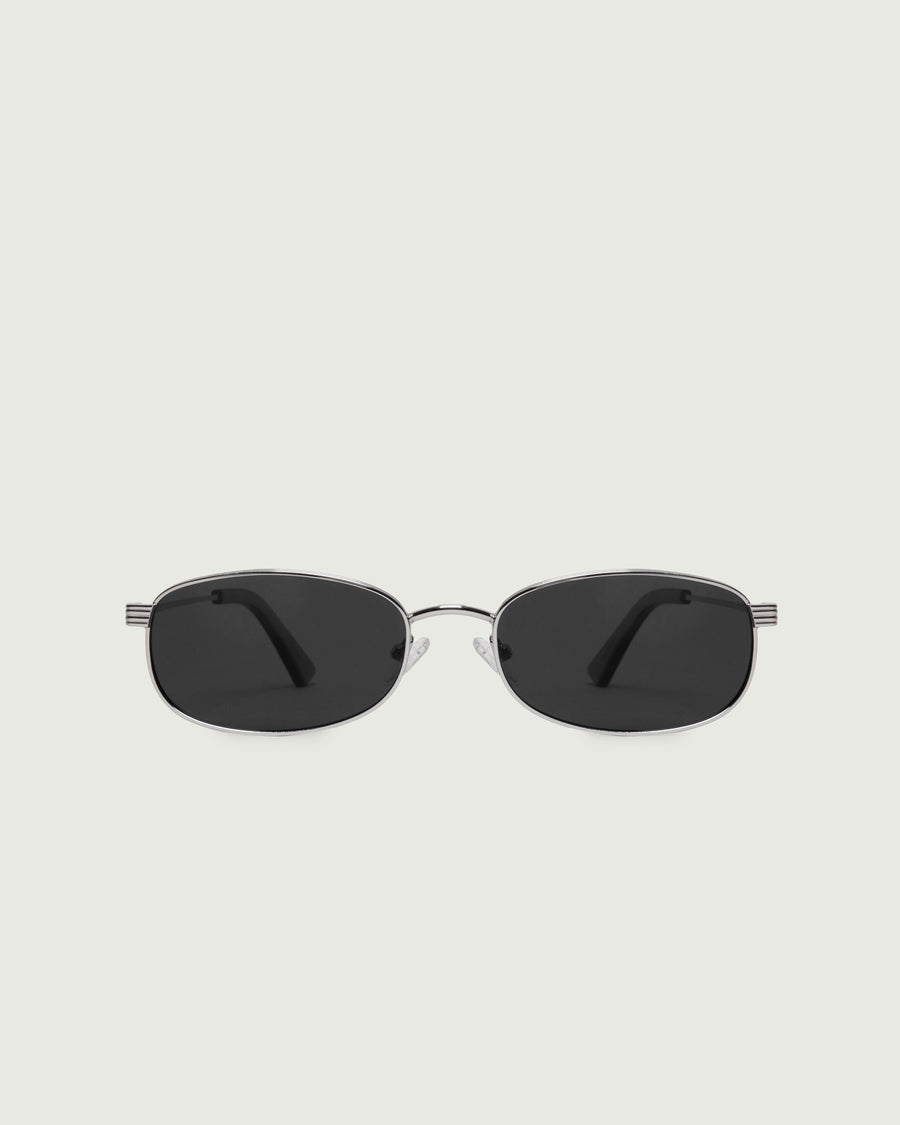 Billie Sunglasses rectangle Silver recycled polyester front