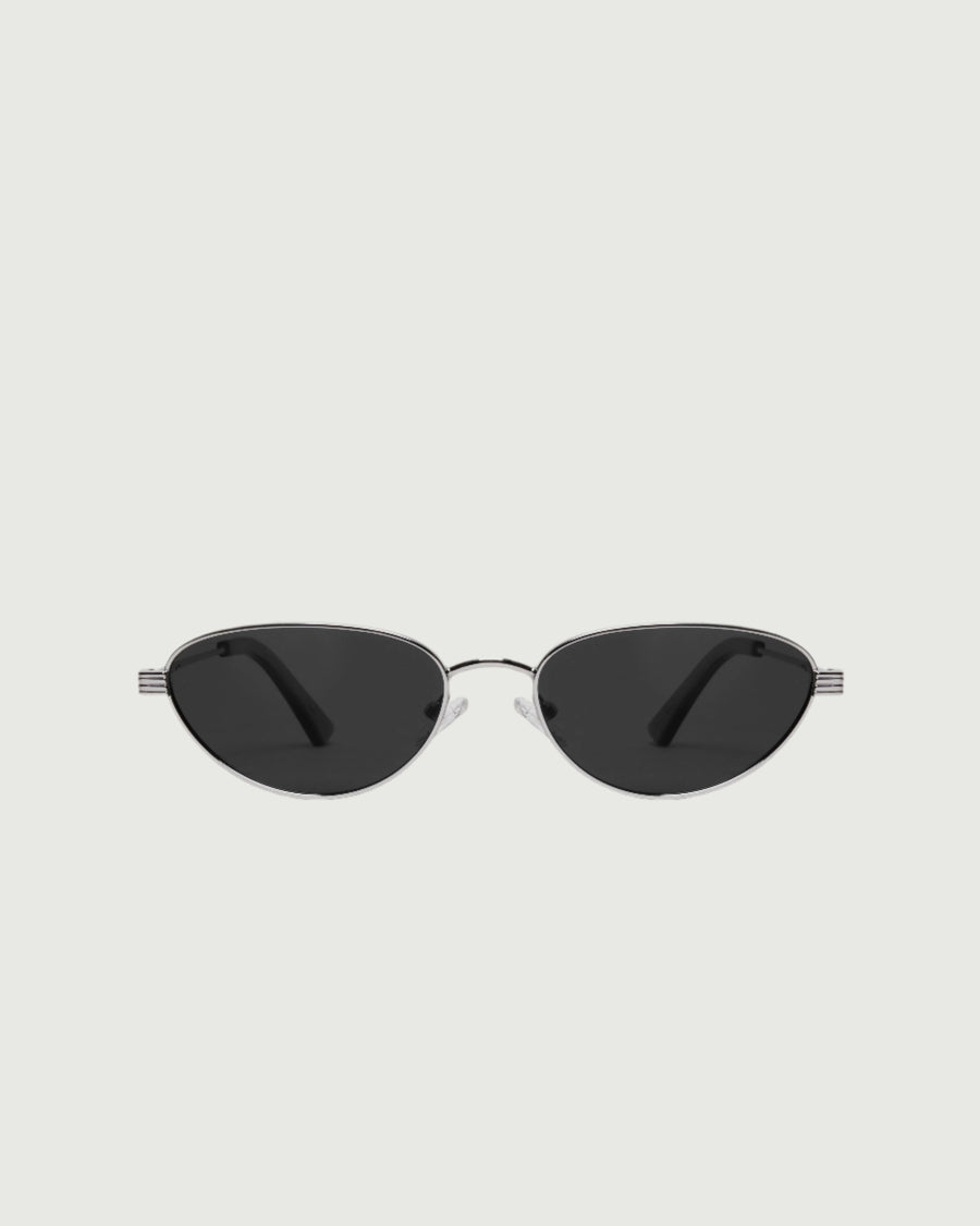 Josie Sunglasses cateye Silver recycled polyester front