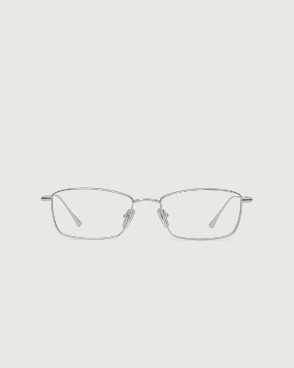 Silver::Eddie Eyeglasses rectangle silver titanium front