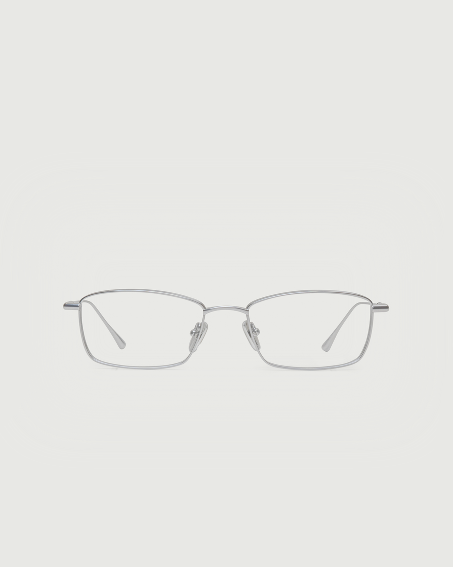 Eddie Eyeglasses rectangle silver titanium front