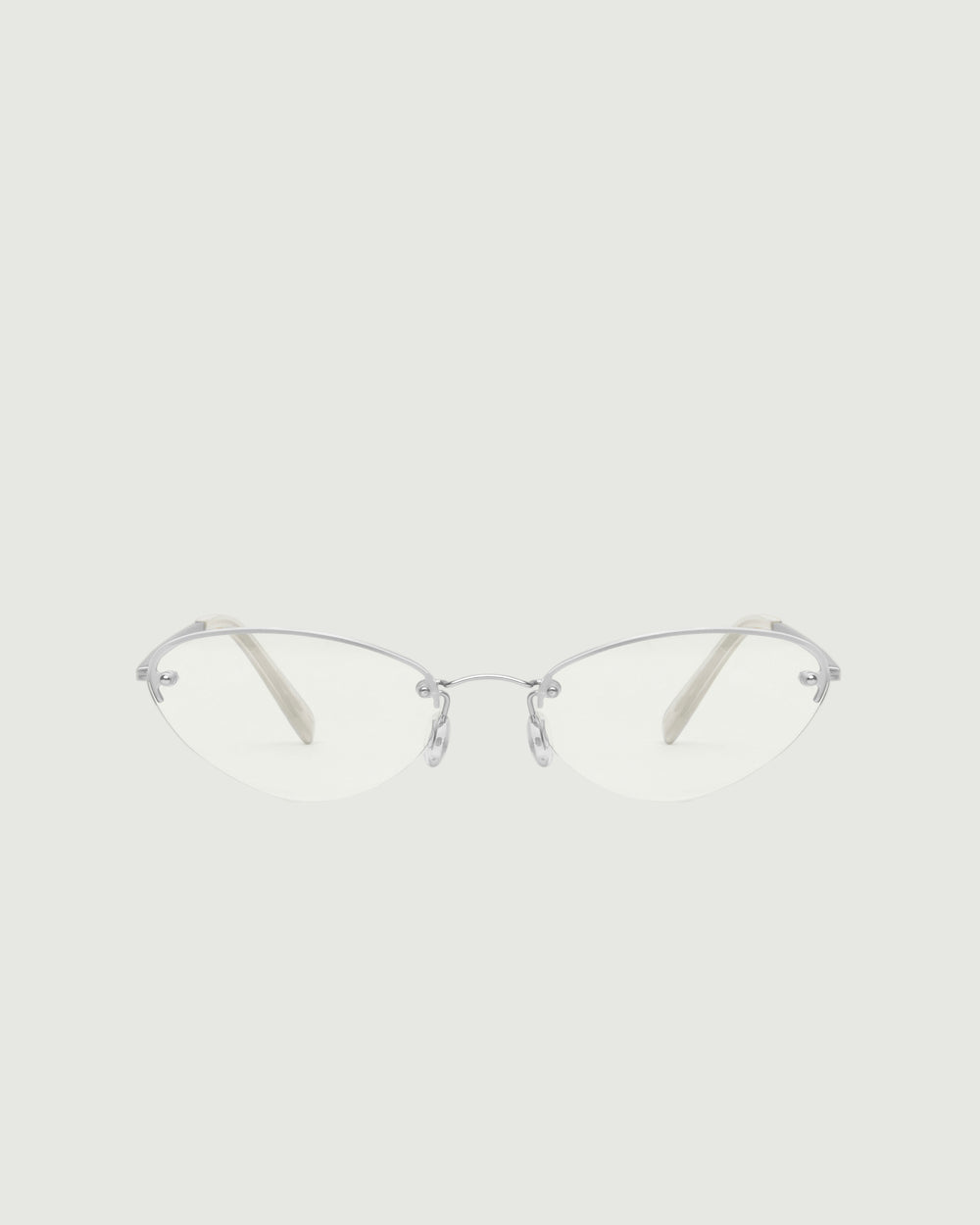 Silver::Holly Eyeglasses cateye Gray stainless steel front