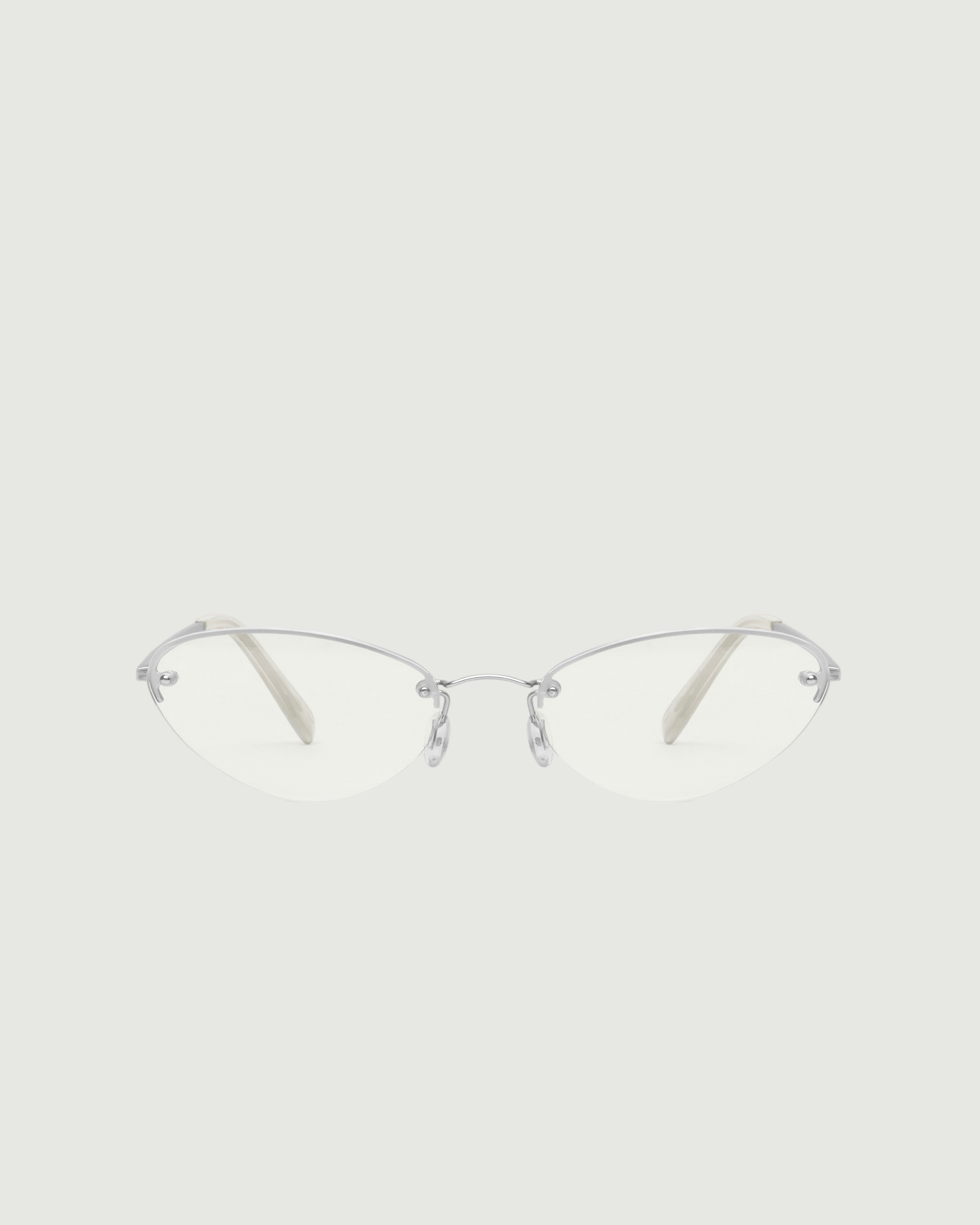 Silver::Holly Eyeglasses cateye Gray stainless steel front