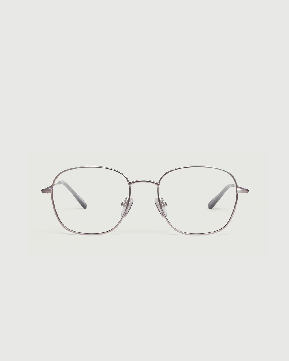 Silver::Roosevelt Eyeglasses square gray metal front