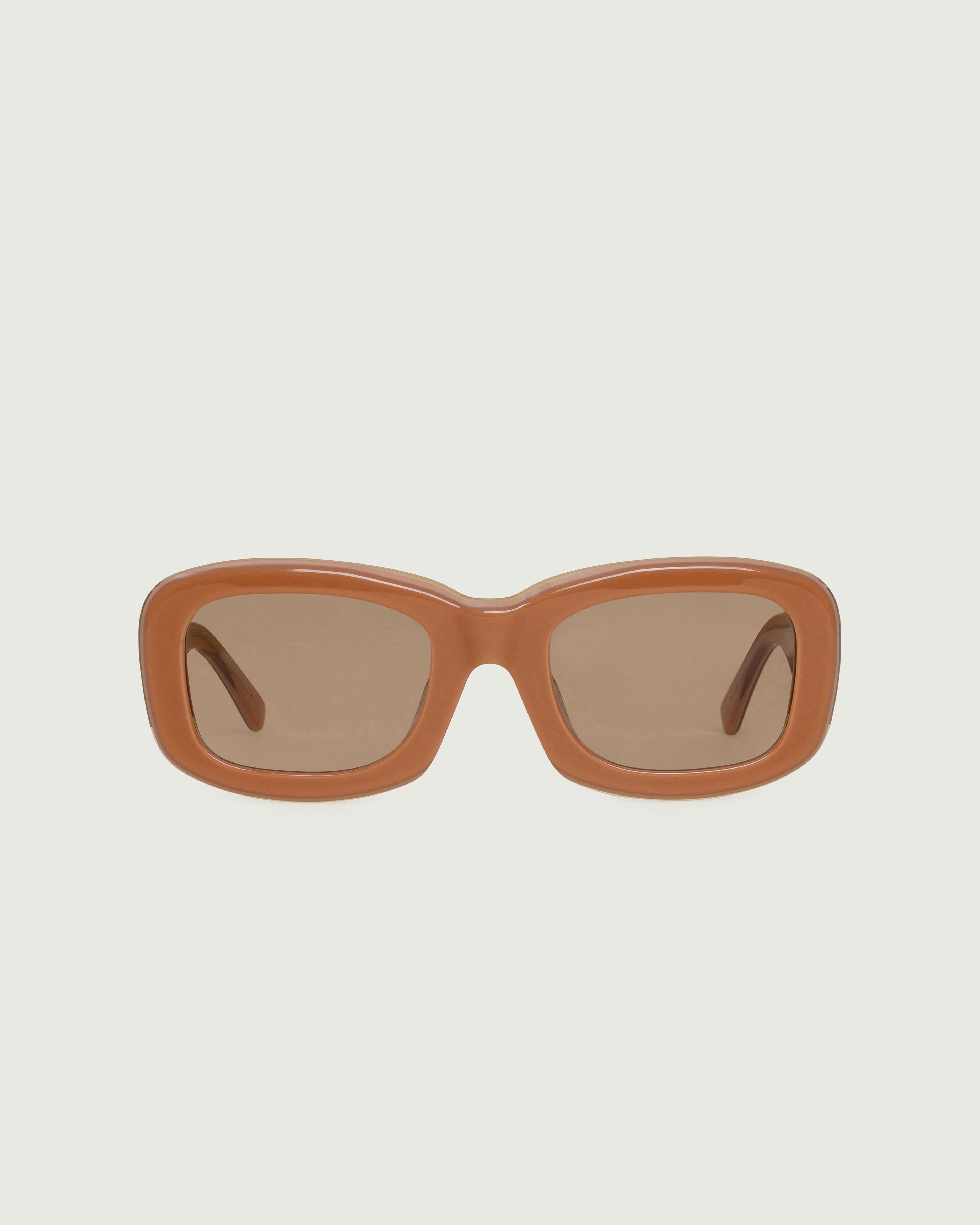 Suede::Liv Sunglasses square orange acetate front