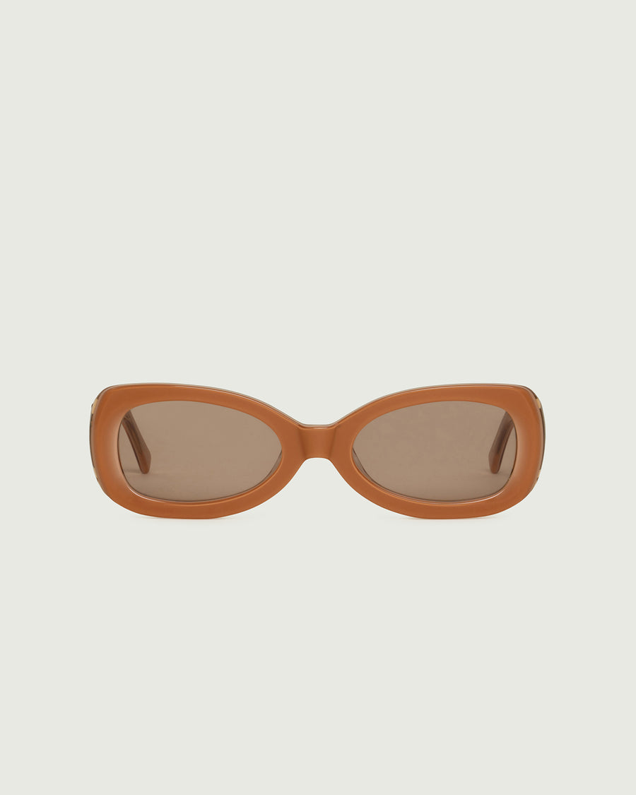 Reese Sunglasses rectangle orange acetate front