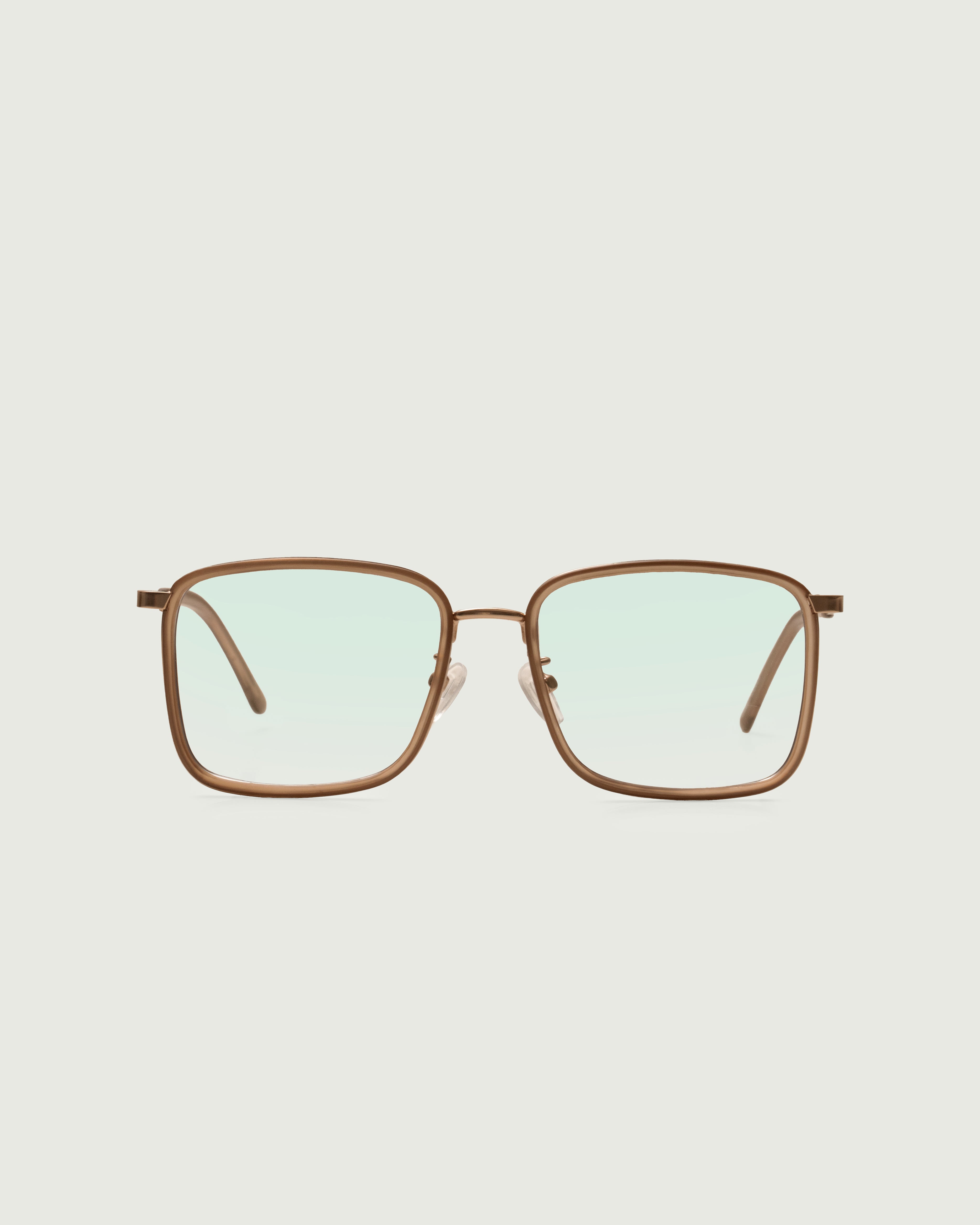 Tan::Alcott Anti-Radiation Glasses Square Brown recycled polyester front