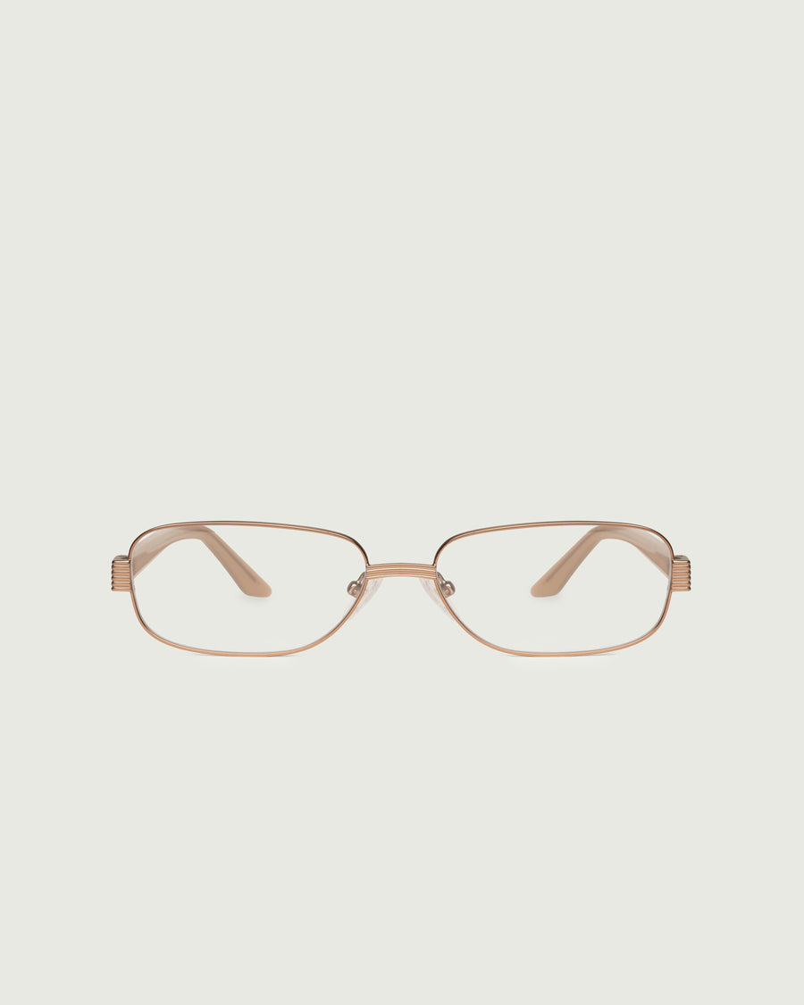 Andy Eyeglasses rectangle brown metal front