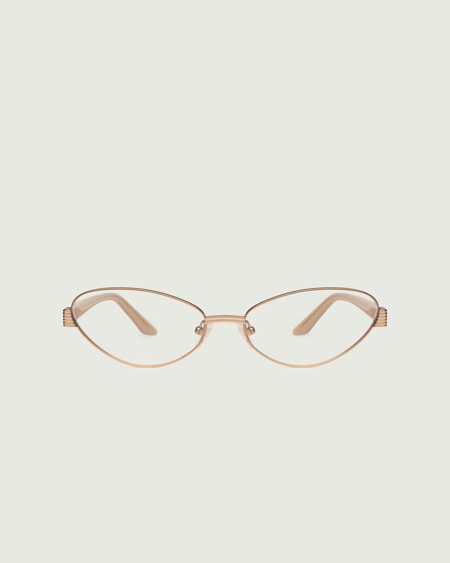 Kitty Eyeglasses cateye brown metal front