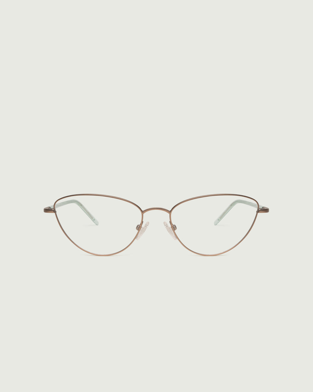 Tan::Phoebe Eyeglasses cateye brown metal front