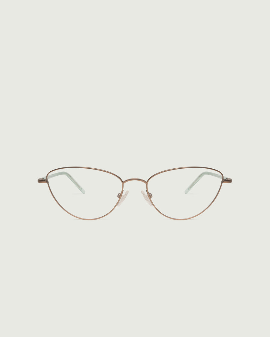 Phoebe Eyeglasses cateye brown metal front