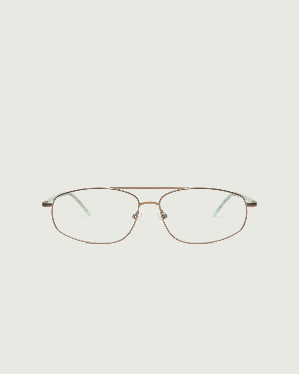 Tan::Trent Eyeglasses pilot brown metal front