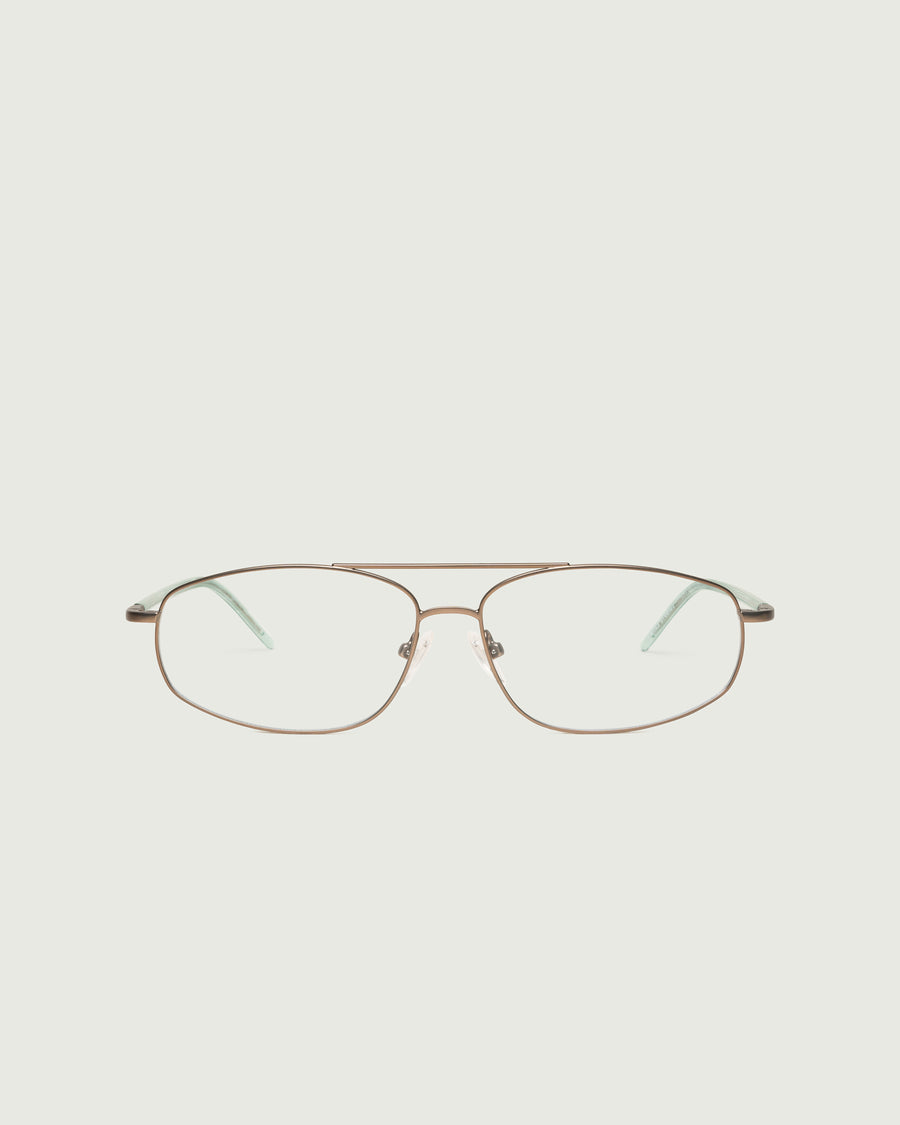 Trent Eyeglasses pilot brown metal front