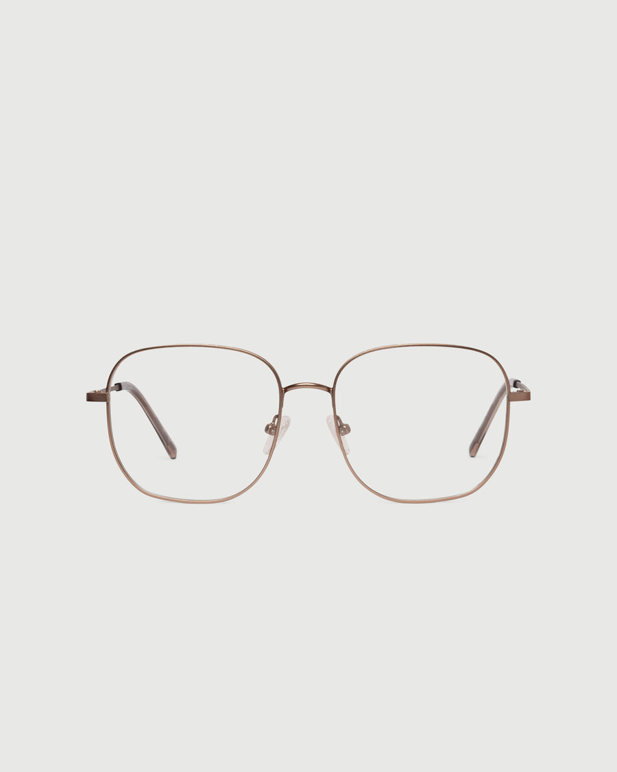 Noah Eyeglasses square brown metal front