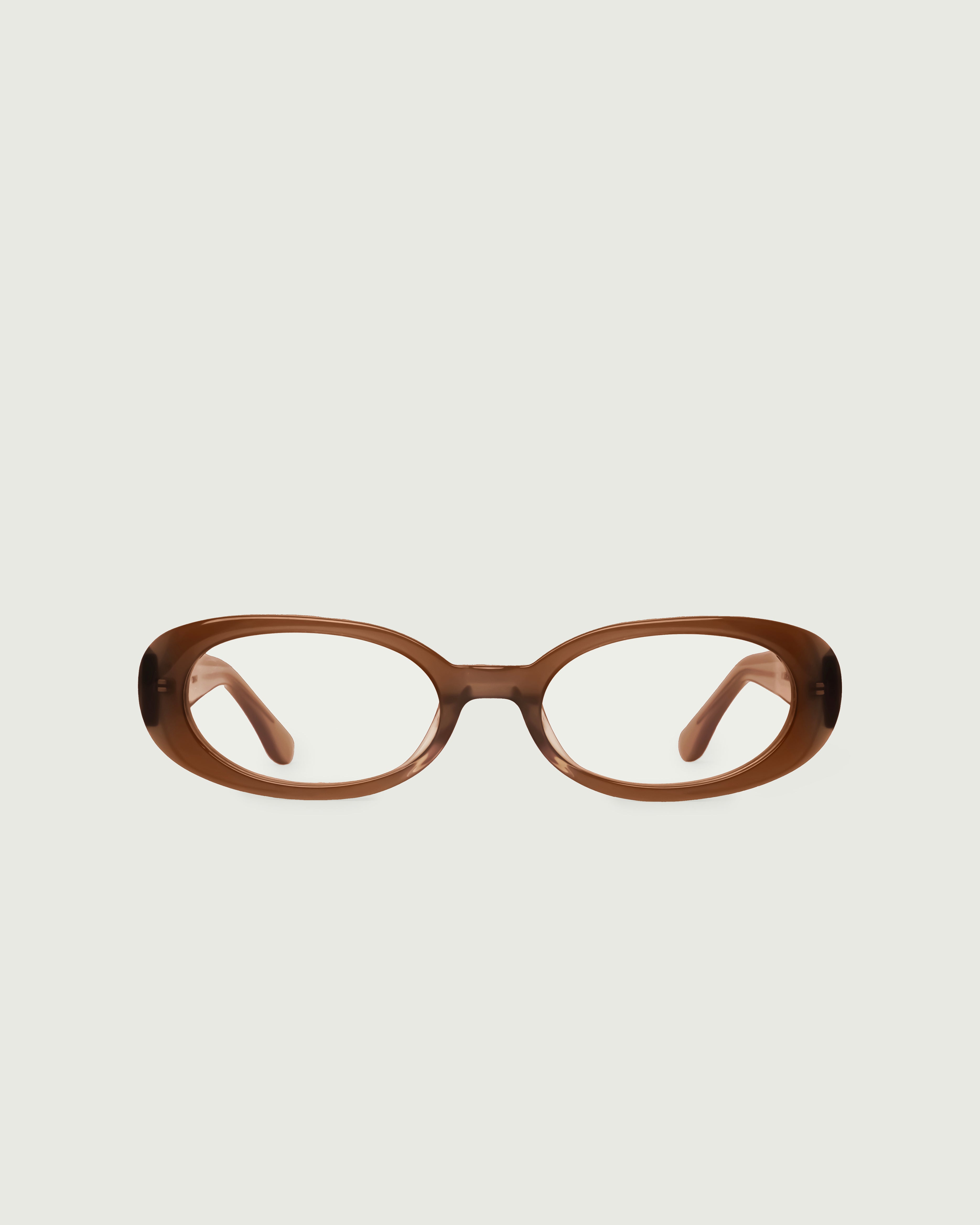 Teddy::Devon Eyeglasses round brown acetate front