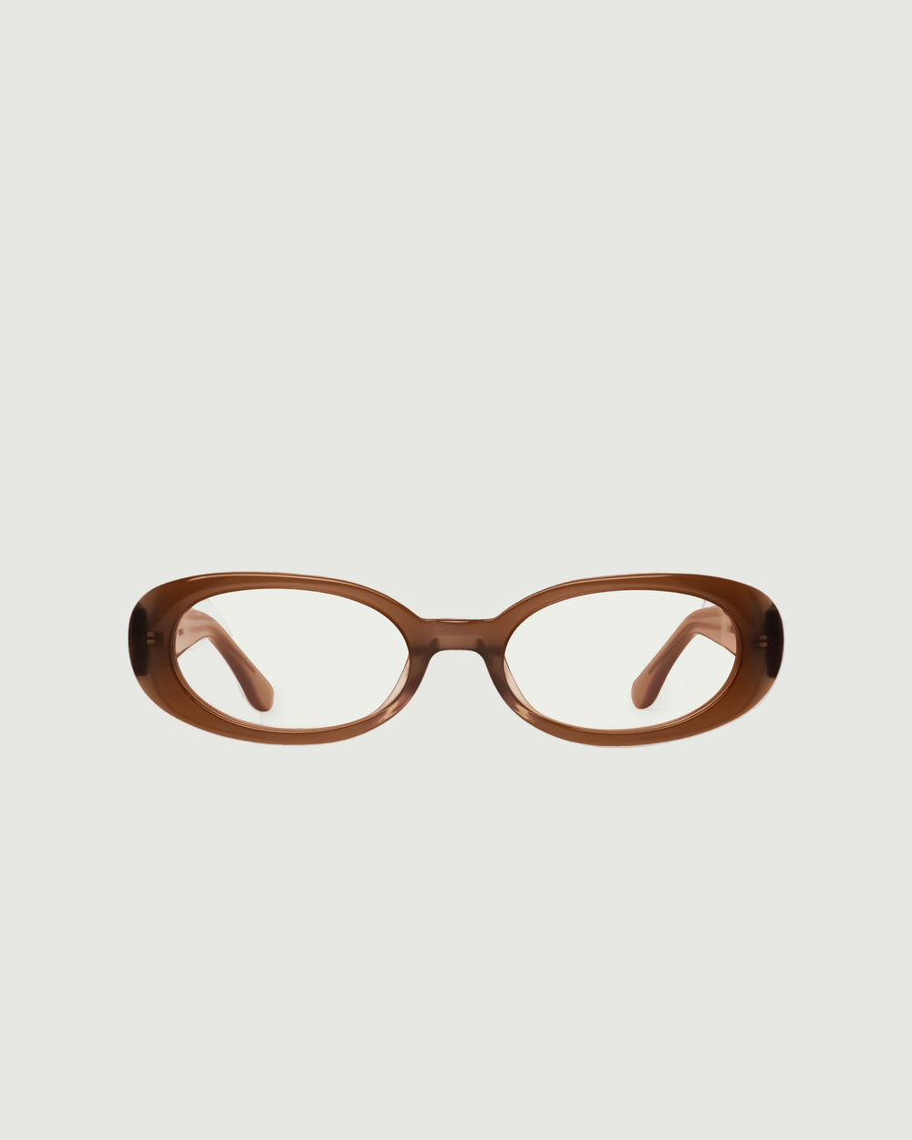 Teddy::Devon Eyeglasses round brown acetate front