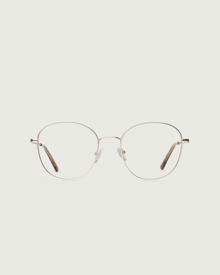 Abbot Wide Eyeglasses round gold metal front