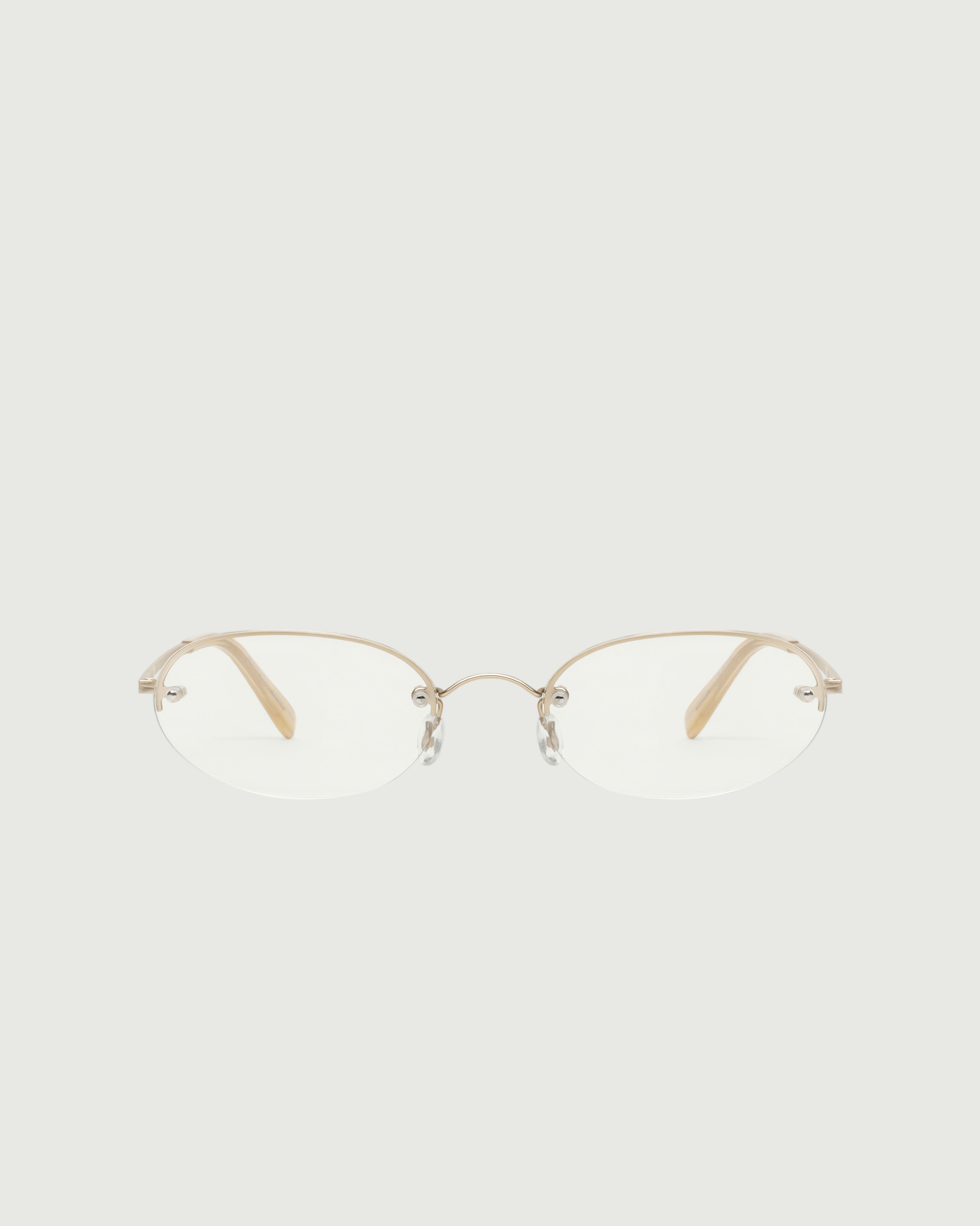 Tinsel::Harris Eyeglasses oval Gold stainless steel front