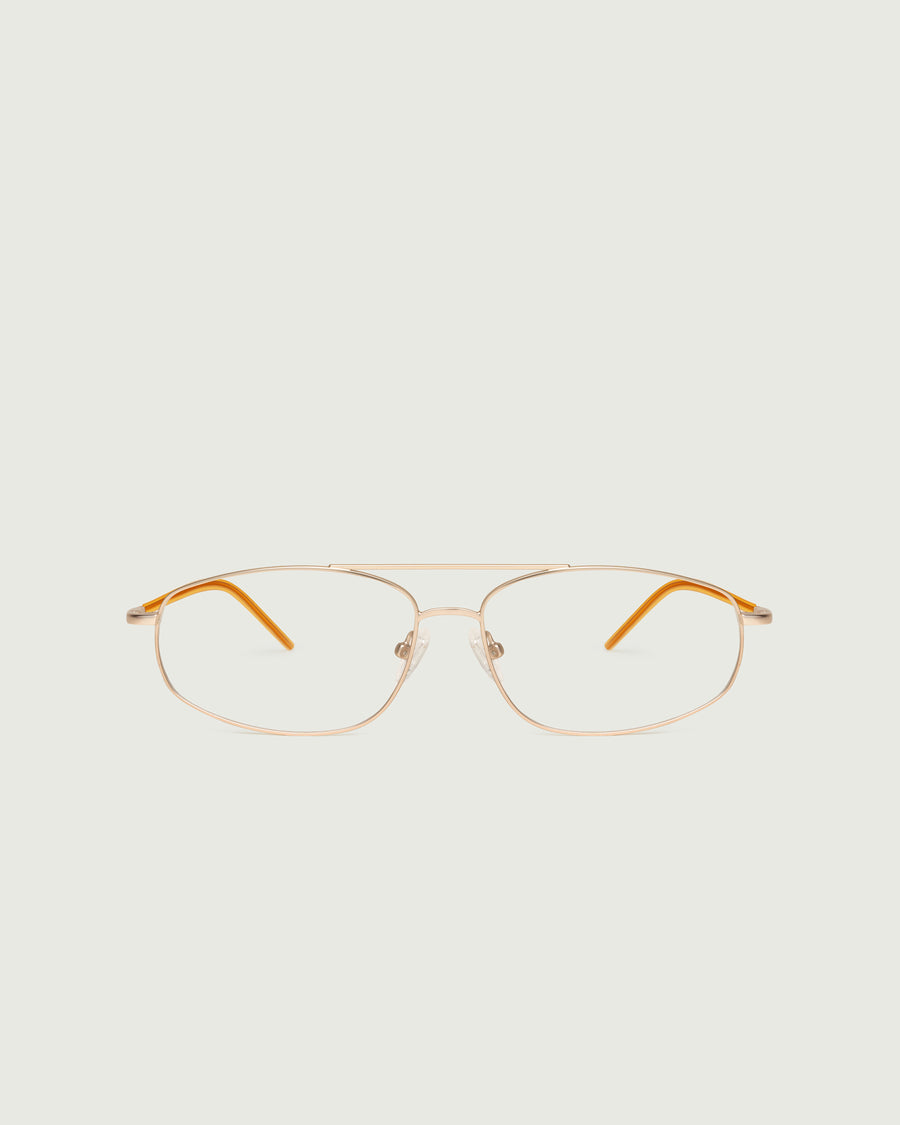 Trent Eyeglasses pilot gold metal front