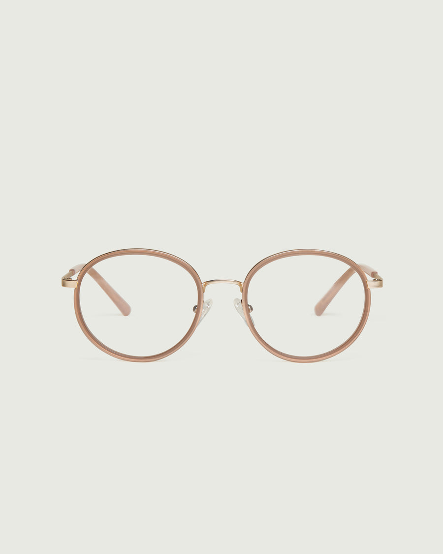 Alvaro Eyeglasses round nude metal front