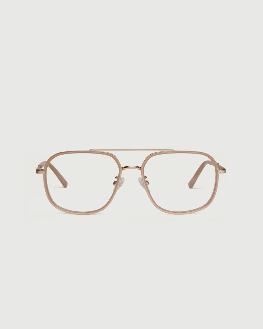 Octavio Eyeglasses pilot nude metal front