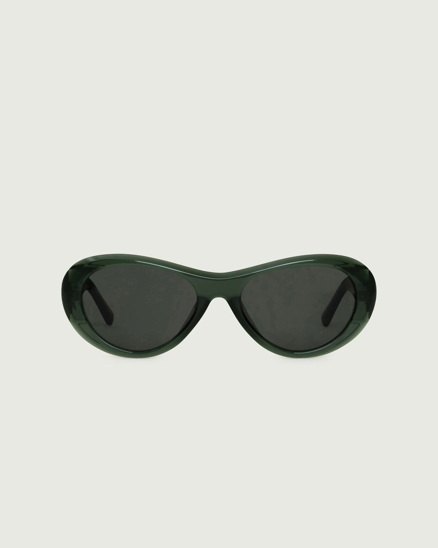 Brooke Sunglasses pilot green recycled polyester front