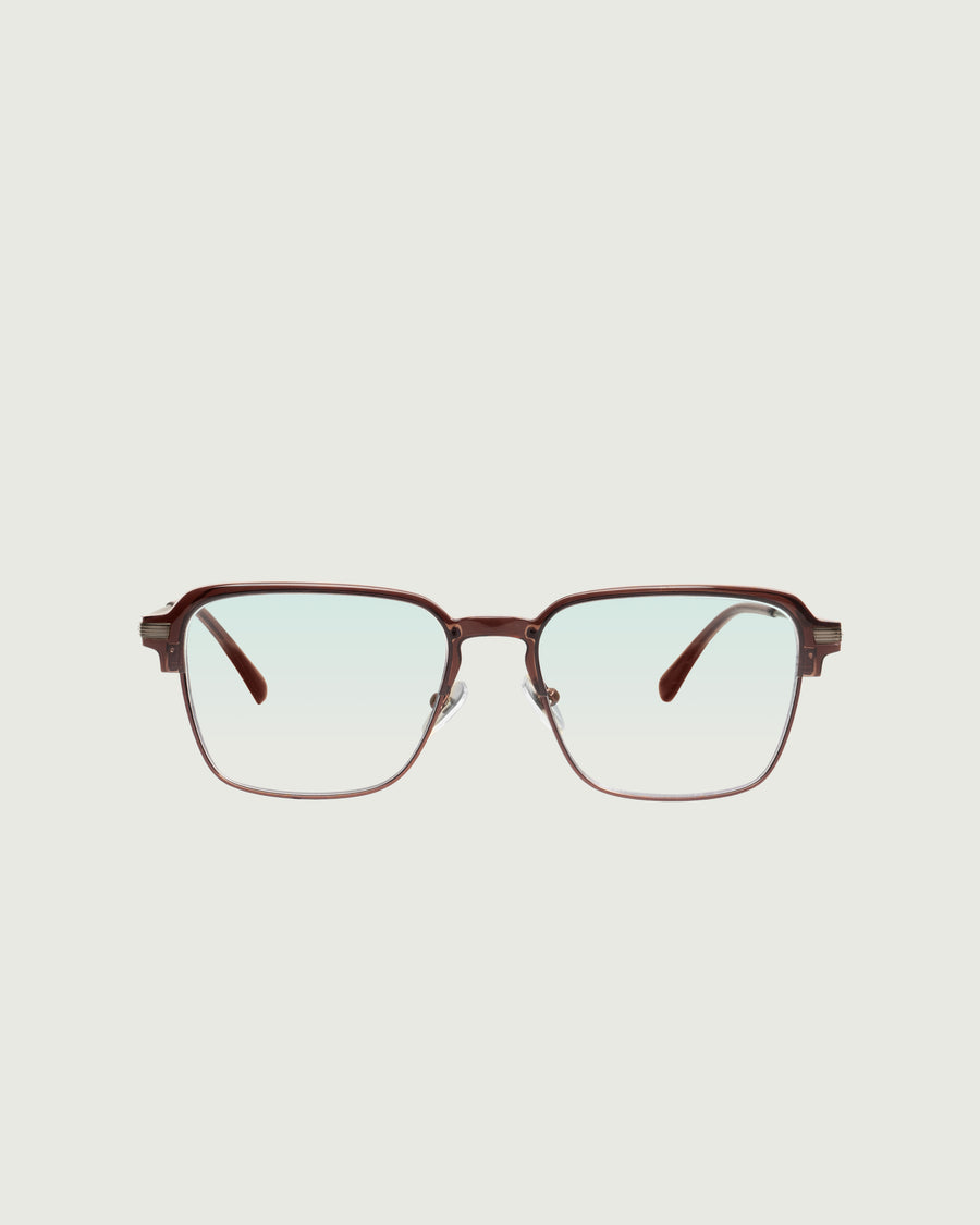 Willis Anti-Radiation Glasses Square BROWN recycled polyester front