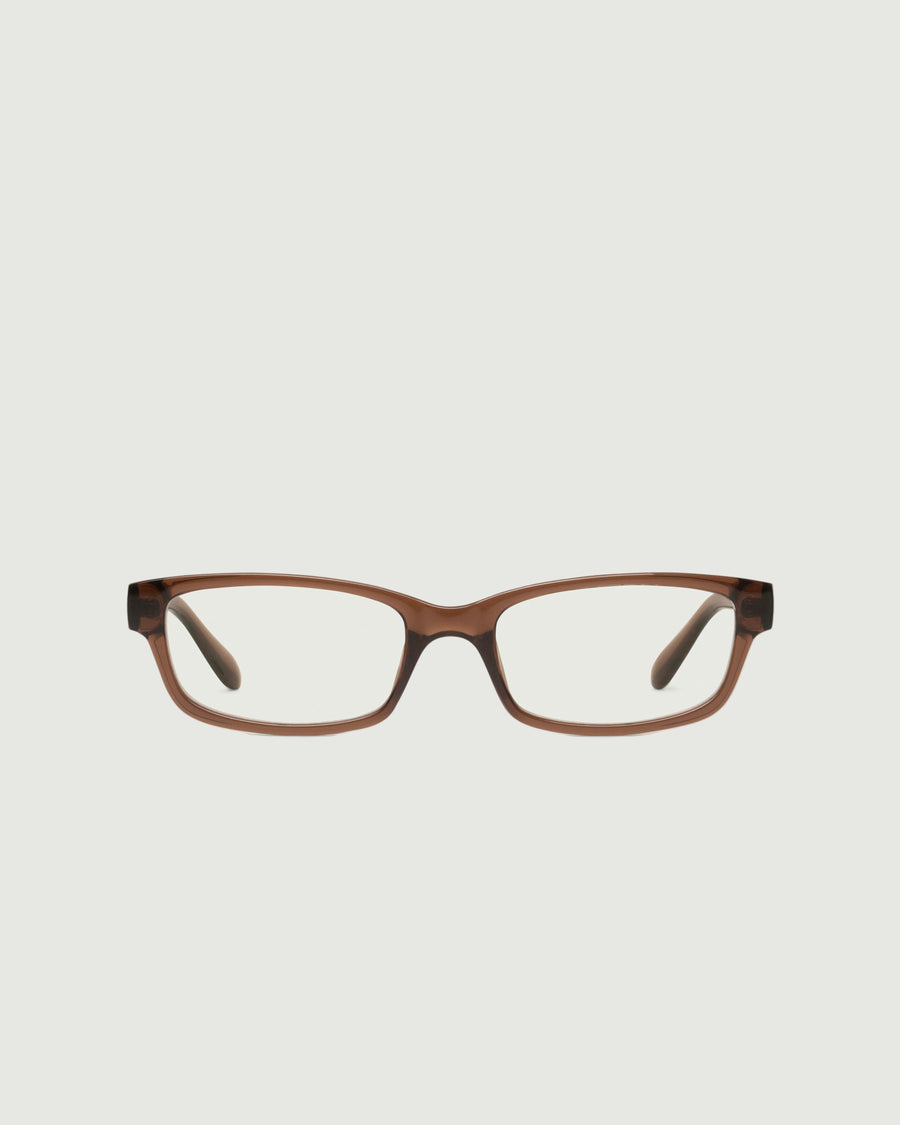 Han Eyeglasses rectangle Brown recycled polyester front
