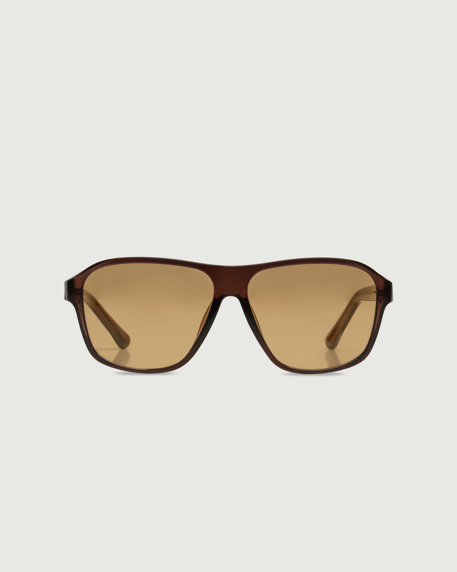 Bernie Sunglasses Square Brown recycled polyester front