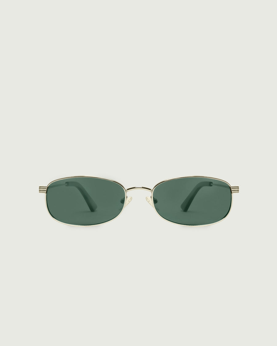 Billie Sunglasses rectangle Gold recycled polyester front