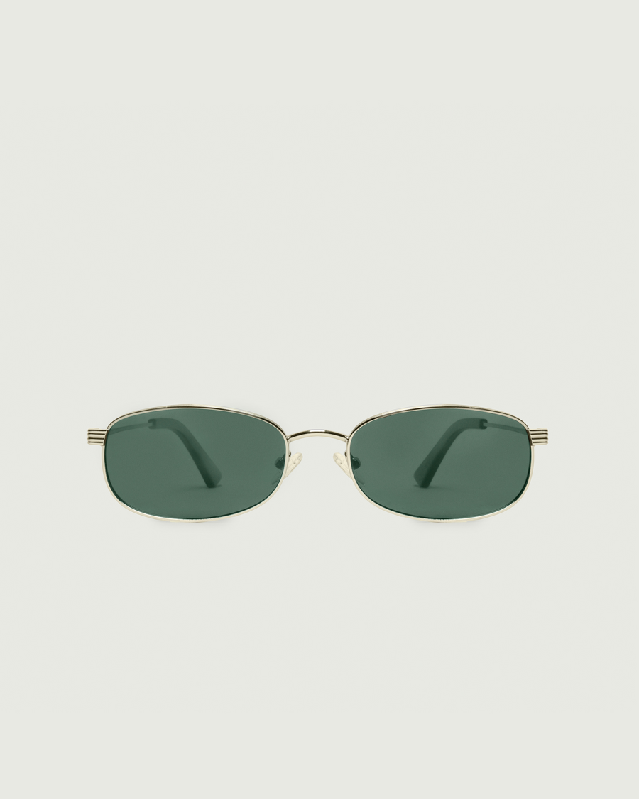 Billie Sunglasses rectangle Gold recycled polyester front