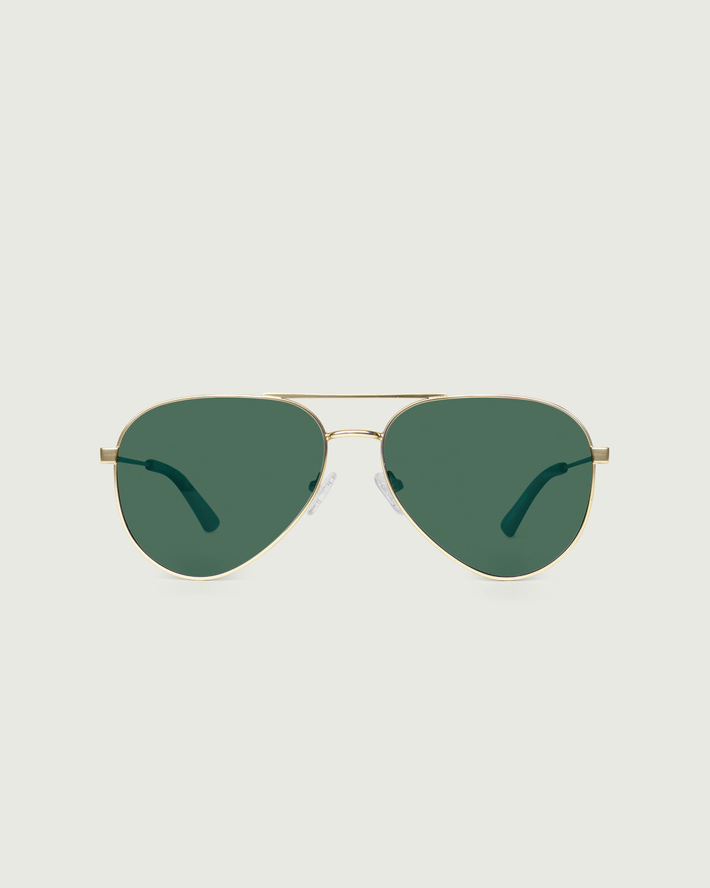 White Gold Polarized::Rocco Sunglasses pilot gold metal front