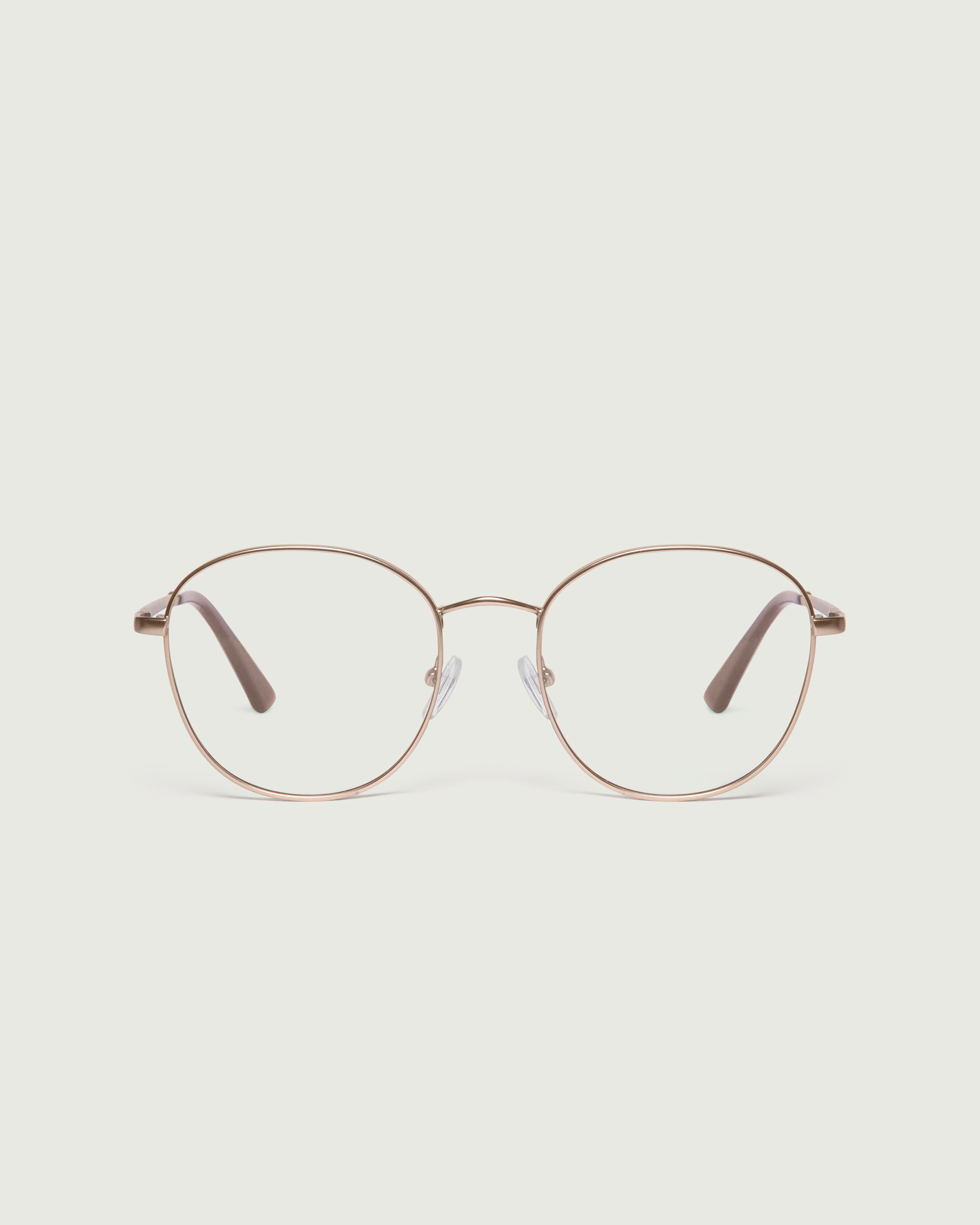 White Gold::Abbot Eyeglasses round gold metal front