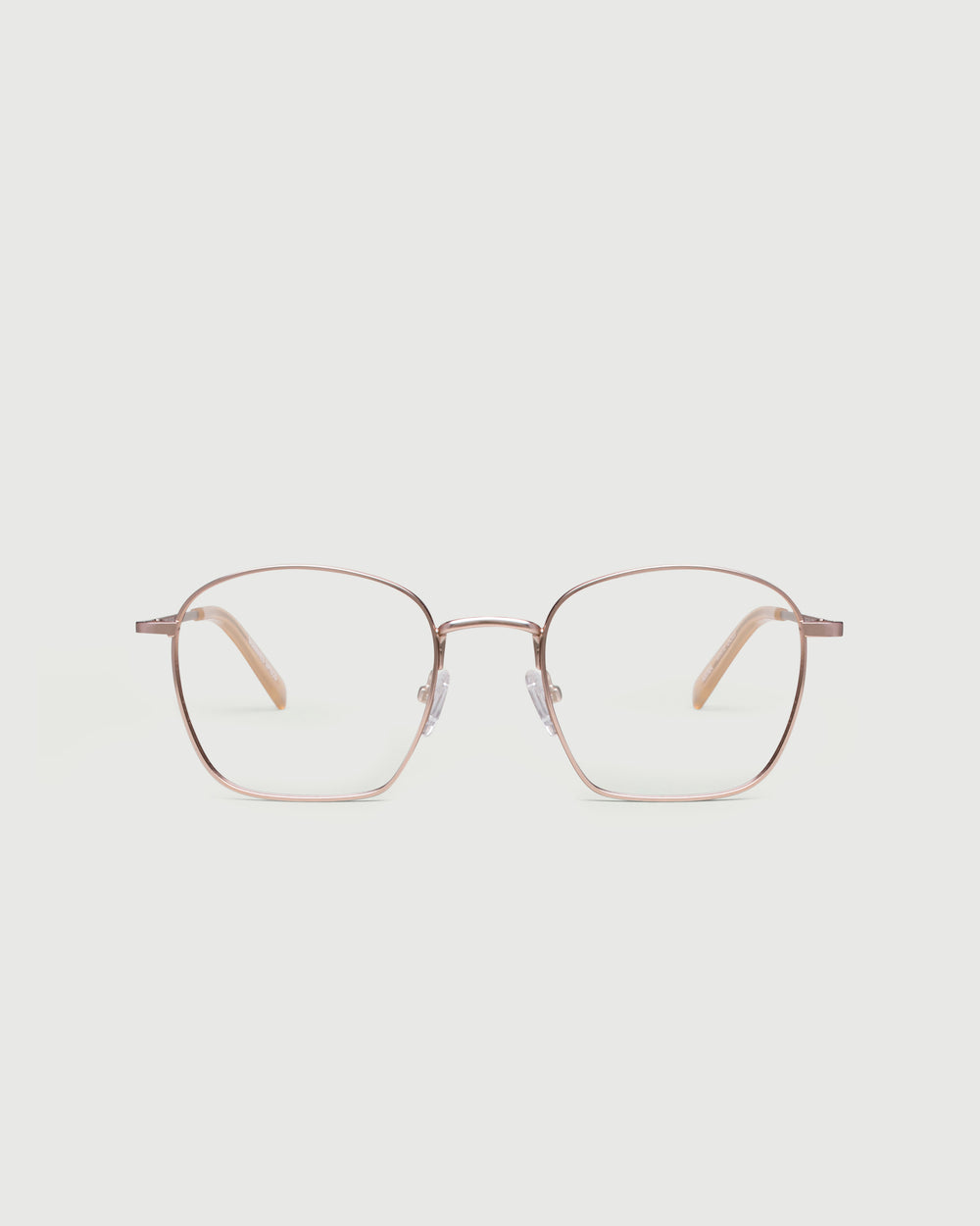 White Gold::Akira Eyeglasses square gold metal front