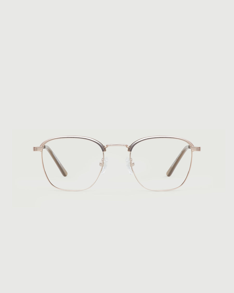 Clyde Eyeglasses square gold metal front