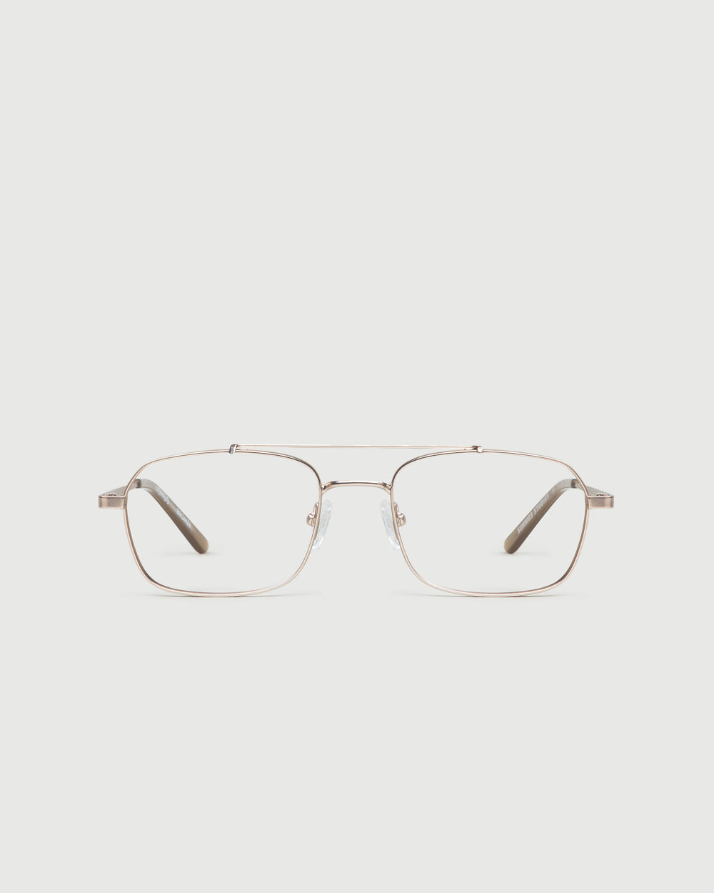 White Gold::Magnus Eyeglasses pilot gold metal front