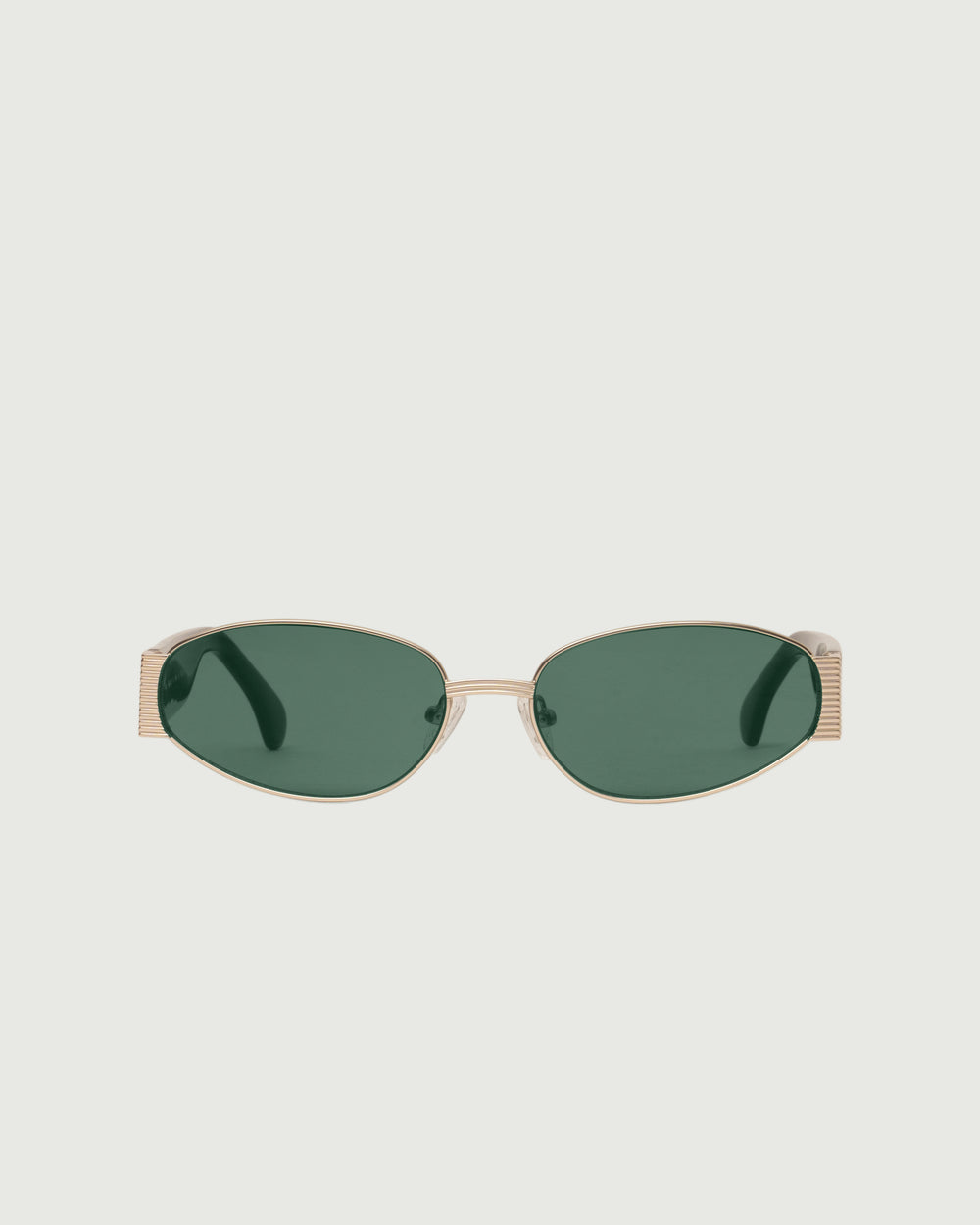White Gold Pond::Rue Sunglasses cateye Gold metal front