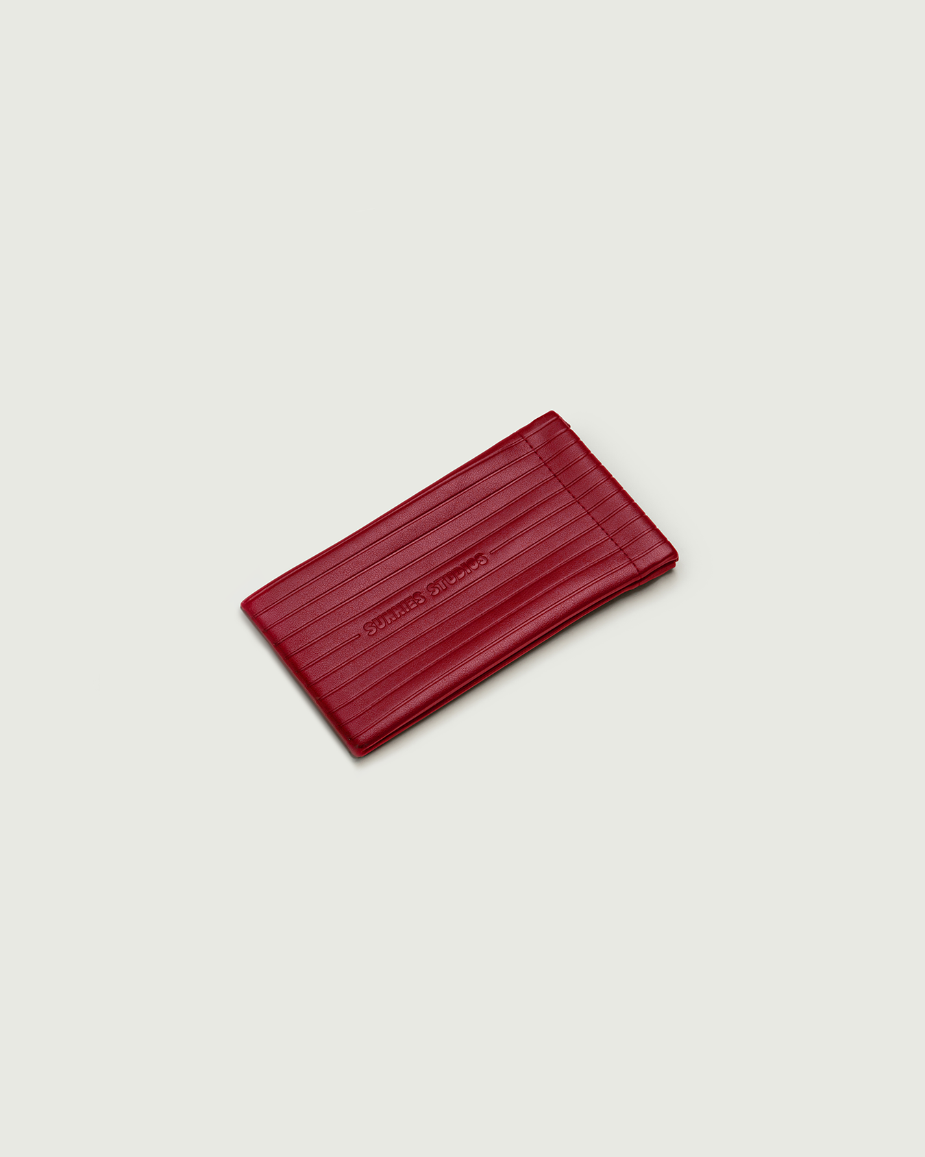 Boysenberry::Ribbed Sac Eyewear case red  front